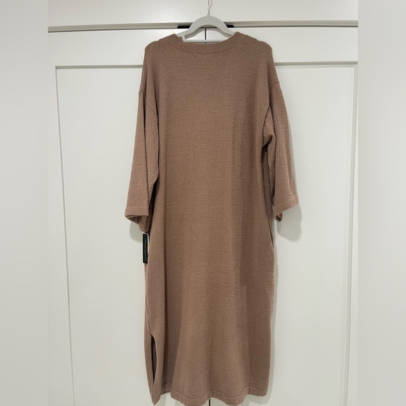 Donna Karan Sleepwear Cozy Bouclé V-Neck Lounge Dress – Almond  Size M NWT - Picture 3 of 8